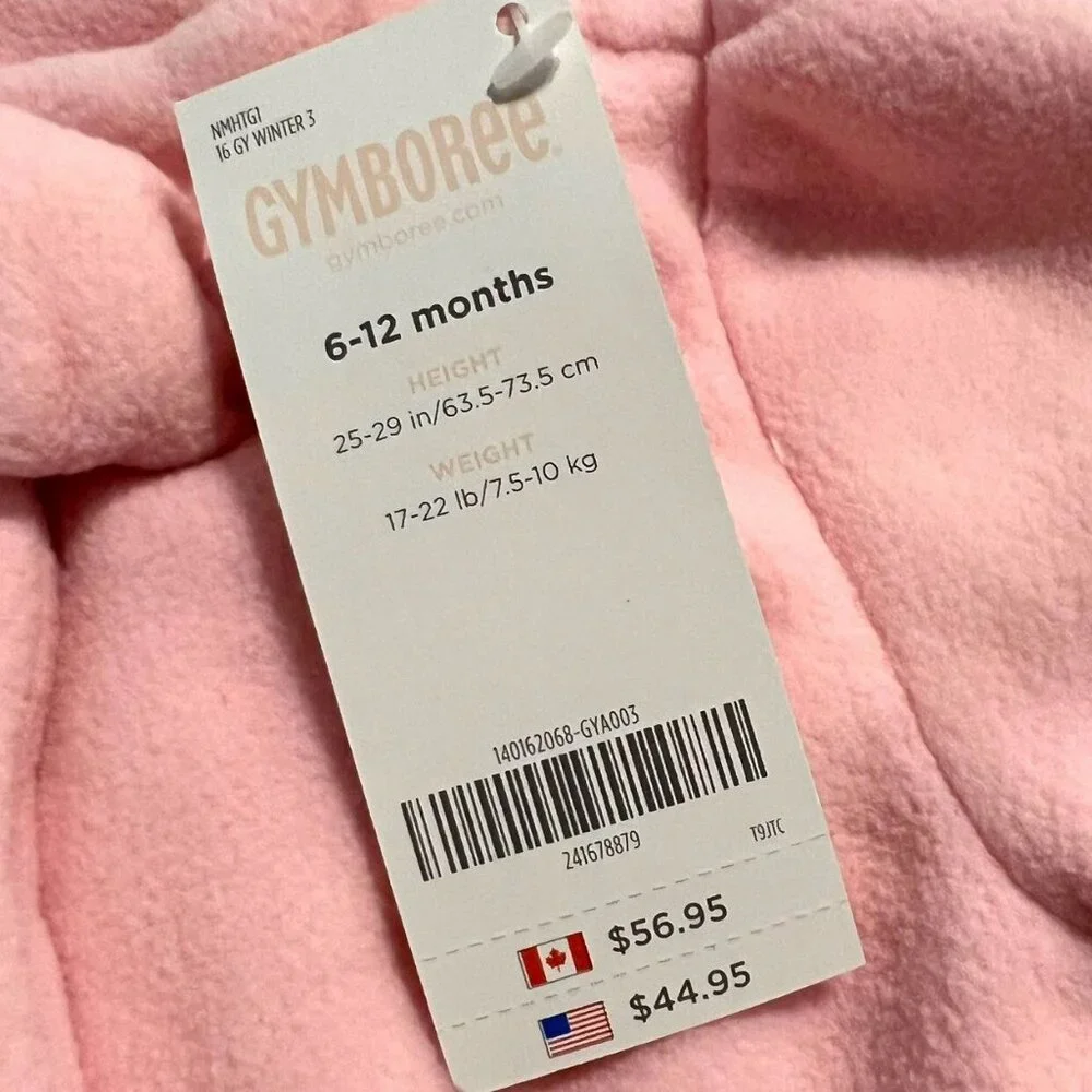 NEW Gymboree 6-12m Pink Fuzzy Jacket